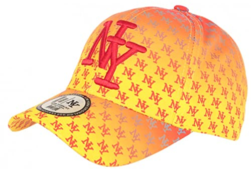 NY Orange Streetwear Fashion Print New York Baseball Avenue Cap Unisex, Orange, Einheitsgröße