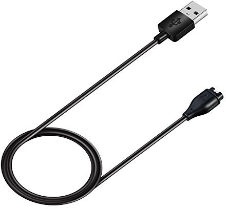 KUSINHOKA Caricatore Compatibile con Garmin Fenix 7/7X/6/6X, Vivosmart 5, Instinct 2/2S, Forerunner 55/245/945, Vivoactive 3/3music/4/4S, Venu 2/2S, Caricabatterie Cavo di Ricarica, 1M, Nero