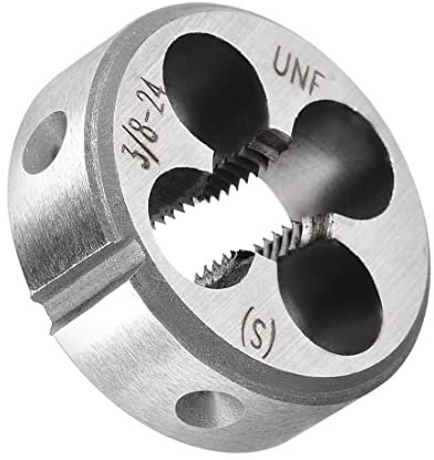 PATIKIL 3/8-24 UNF Rotondo Filettatura Matrici, 1pz Destra Mano Lega Utensile Acciaio