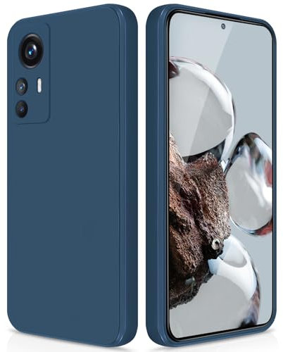 GiiYoon Hülle Kompatibel mit Xiaomi 12T, Hochwertiges Liquid Silicone Case, Rundumschutz Handyhülle, Kratzfestes Weiches Mikrofaserfutter- Blau