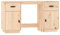 vidaXL Schreibtisch mit Schränken 135x50x75 cm Massivholz Kiefer, Bürotisch, PC Tisch, Heimbüro Möbel, Computertisch, Holztisch