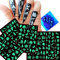 Halloween 3D Nagelsticker,Selbstklebend Schrei Leuchtend Spinnennetz-Kürbis-Schädel-Fledermaus-Geist-Hexe Nail,Art Sticker Dekoration Nageldesign Zubehör