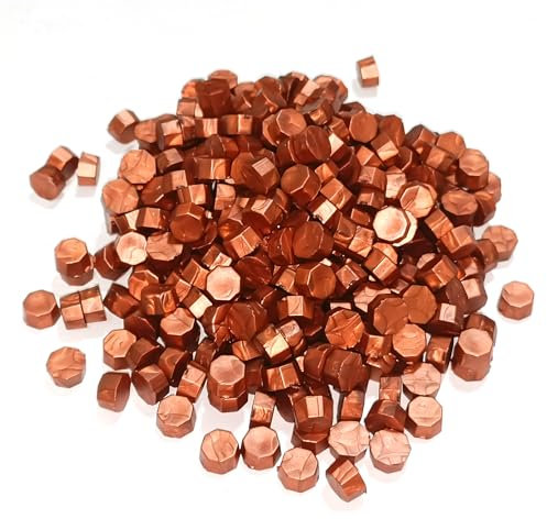 Wachs Achteckig Wachssiegel Stempel, 500 Stück siegelwachs Perlen, für Vintage Siegellack und Brief, Einladungen, Karten, Paket Geschenk (Gold-Bronze, 500)