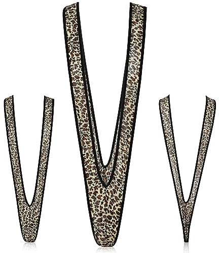 Neer Herren String Mankini Lustiger Borat Tanga Schwimmen Unterwäsche Weihnachten V Form Badeanzug (Leopardenmuster, Klassisch)