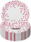CEILIWEN Lot de 50 assiettes de fête en carton blanc et rose rouge, assiettes jetables pour fête, anniversaire, vaisselle de fête en or blanc, 18 cm, blanc et rouge rose