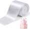 Schleifenband Hochzeit Breit 10cm x 20/22m, Satinband Geschenkband Schleifenband, Ribbon Weihnachten, Stoffband Ringelband, Dekoband Satin für Weihnachtsdeko Geburtstag Party Basteln Verpackung (Weiß)