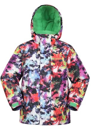 Mountain Warehouse Mogal Printed Kids Waterproof Ski Jacket - Zipped Pockets, Detachable Hood, Snowskirt -Best for Snowboarding, Winter Sports Mixed Kids Size 11-12 Years