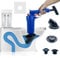 XMPEKO High Pressure Air Pump Drain Unblocker with 4 Suckers, Heavy Duty Toilet Plunger Sewer Dredge Cleaning Tool Sink Unblocker for Kitchen Shower Bathtub