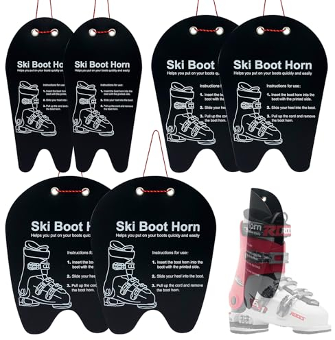 Skischuhhorn – 3 Größen Skischuh-Schuhlöffel, schneidbarer Kunststoff-Schuhlöffel für Ski- und Snowboardschuhe, erleichtert das Anziehen von Ski- oder Snowboardstiefeln, Schuhhelfer-Werkzeug für
