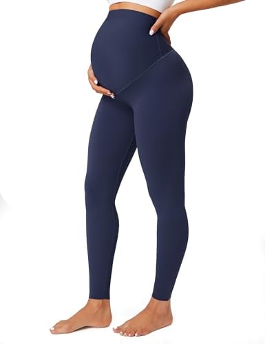 BAYDI Nudi Blickdichte Umstandsleggings High Waist Umstandshose Damen Schwangerschaft Leggings Lang Stretch Schwangere Hose