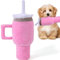 Mity Rain Lustiger Becher mit Henkelbecher, interaktives quietschendes Hundespielzeug für kleine/mittelgroße/große Hunde (1 Rosa)