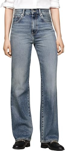 Tommy Hilfiger Women’s Relaxed Bootcut Fit Jeans, Blue (Pat), 28W/32L