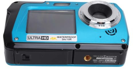 4K wasserdichte Kamera Unterwasserkamera, 56 MP 16 Fach Zoom Kompakte Unterwasserfotografiekameras 10 Fuß Wasserdicht mit Zwei Bildschirmen für Schnorchel- und Schwimmurlaub