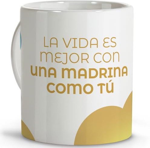 LolaPix Regalo madrina bautizo. Tazas originales para regalar. Regalo madrina. Regalos para madrinas. Taza cerámica 330 ml. FBA 2024