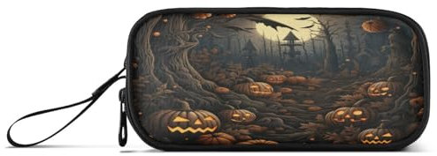 NYYYTTTEU Forêt Sombre d'halloween Trousse Élève Scolaire Sac à Crayons Poche Crayon pour Garçon Fille