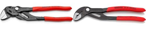 Knipex Cobra® High-Tech Water Pump Pliers Wrench - Grey Atramentized, Non-Slip Plastic Coated, 180 mm