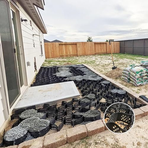 Geozellen-bodengitter Bodengitterstabilisator Für Gehwege 2 Zoll Hoch Für Kies/zement/sand Zuschneidbarer Geo-gitterstein Für Garten, Schuppensockel, Auffahrt Und Terrassen(Size:5x8m (16.5x26ft))