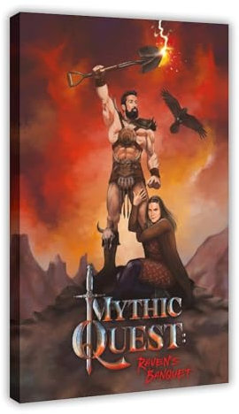 MAYLOVELY Poster der TV-Serie Mythic Quest, 3 Stück, Leinwand-Poster, Wandkunst, Dekordruck, Bild Gemälde für Wohnzimmer, Schlafzimmer, Dekoration, 30 x 45 cm