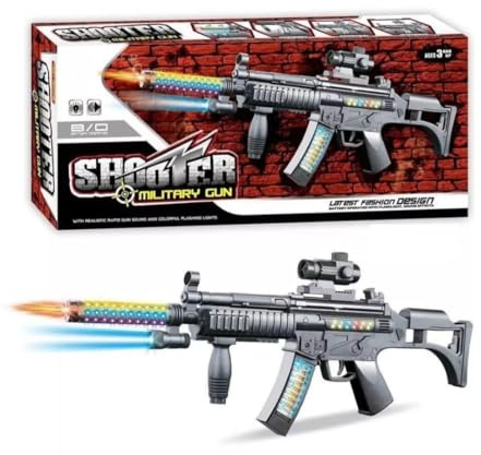 Copper Top - 60cm Kids Toy Military Gun with Lights, Sounds and Vibration, 3 Modes, Assembling/Dismantle, Ages 3+, Requires 3 AA Batteries Required (Not Included)