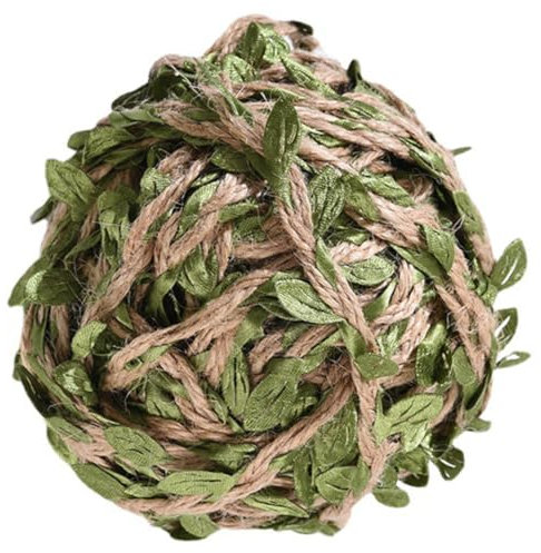 Uonlytech Jute Twine Mit Künstlichen Blättern Lange Deko-Schnur Für Kreative Bastelprojekte Garten Und Wohnraumgestaltung Strapazierfähig Und Vielseitig Einsetzbar