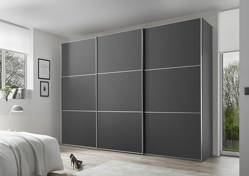 Staud Schwebetürenschrank 3-türig Includo, Dekor Vulkan, 222cm / 298cm / 68 cm (H/B/T), Premium