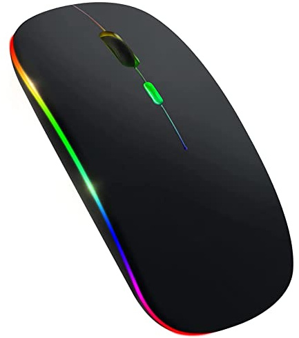 Sctecoau RatóN InaláMbrico Bluetooth 5.1 Recargable LED RatóN Silencioso USB ÓPtico ErgonóMico de Juego 2.4G InaláMbrico RetroiluminacióN