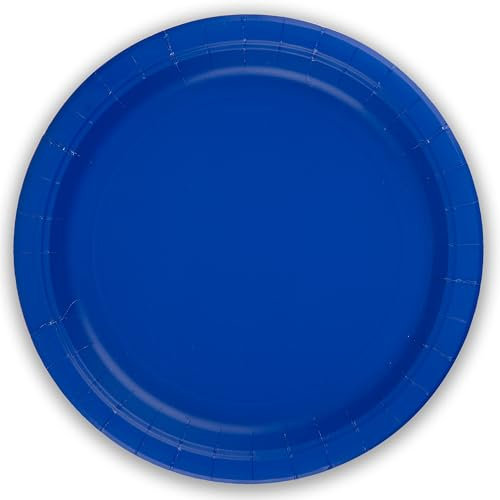 Oaktree UK LTD Lot de 8 assiettes en carton bleu roi sans plastique de 23 cm