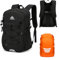GES Multifunktionaler 30-Liter-Wanderrucksack mit Regenschutz, strapazierfähiger Wanderrucksack für Schule, Arbeit, Camping, Trekking, Radfahren & Outdoor-Sport, Schwarz , 30 Litres