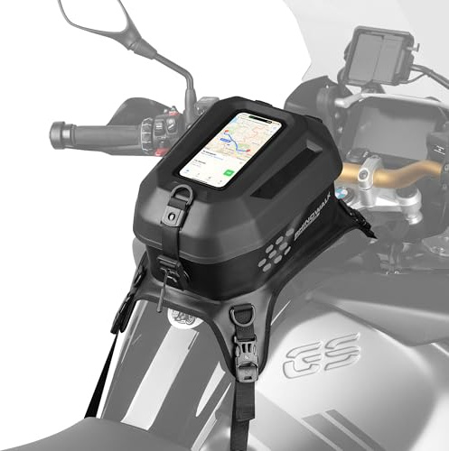 Rhinowalk Motorrad Tanktasche Wasserdicht – Hartschale Tank Bag mit Touchscreen-Handyfach, Magnetverschluss, abnehmbarem Deckel, Schultergurt – für Motorräder und Outdoor