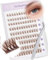 LZM Braune Selbstklebende Wimpern Einzeln Natürlich - C Curl 10-16mm Brown Cluster Lashes Einfach Und Schnell Zu Tragen Einzelne Wimpern Extensions Set mit Pinzette Press On Lashes (YS-9)