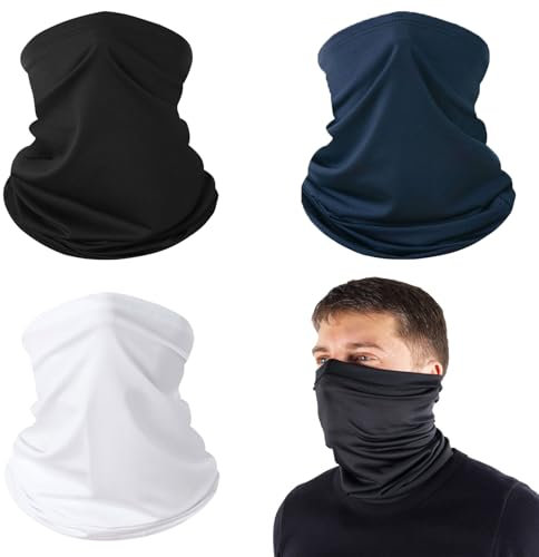 3 Stück multifunktionstuch,Multifunktionstuch Schlauchschal,halstuch herren,Gesichtsbedeckung Schützen vor Staub Wind für Radsport Ski Motorrad Laufen Outdoor-Sportart