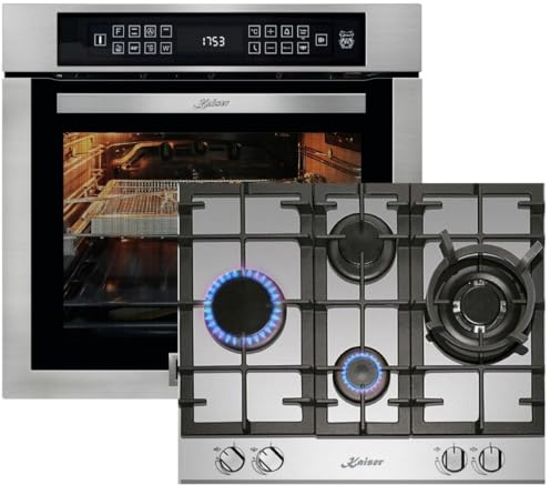 KAISER EH 6306 N R + KG 6364 Kit de four autonome encastrable en acier inoxydable 86 l 15 points + cuisinière à gaz encastrable 60 cm