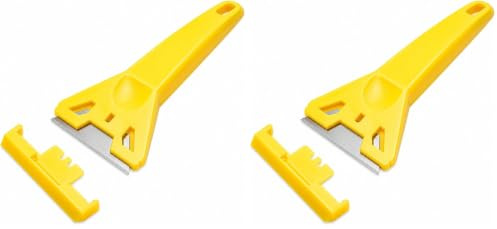 Fit For The Job Window Scraper Glass & Paint Scraper for Quick and Easy Removal of Paint, Adhesive, Stickers and More from Glass, UPVC, Wood and Metal Surfaces, Sticker Remover Razor (Pack of 2)