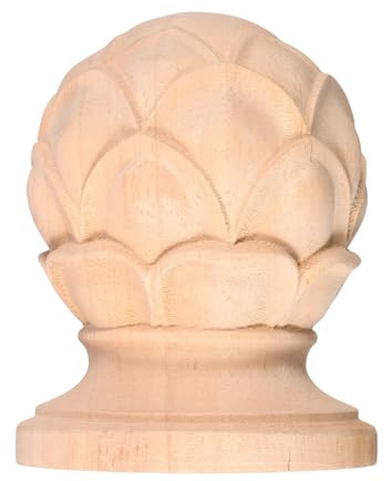 HONITANO Boule Escalier en Bois, Fleuron en Bois Sculpté Style Européen, Embouts de Remplacement pour Poteaux D’escalier, Décoration Intérieure Élégante