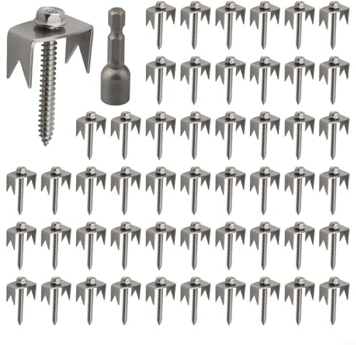 U Shape Fastening Nails Set of 50, Rustproof Stainless Steel Staples Perfect for Wire Mesh and Garden Fences