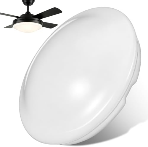 DIYEAH Cubierta Acrílica Para Ventilador De Techo Pantalla De Repuesto Esmerilada Para Lámpara De Ventilador Diámetro Exterior 7.87 in Para Sala Dormitorio Y Oficina