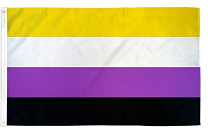 AZ FLAG - Flagge Non-Binary Stolz - 150x90 cm - Genderqueere Fahne 100% Polyester mit Messing-Ösen - 110g