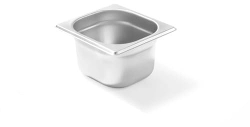 HENDI Gastronormbehälter, temperaturbeständig von -40° bis 300°C, Heissluftöfen-Kühl- und Tiefkühlschränken-Chafing Dishes-Bain Marie, 3.4L, GN 1/6, 176X162X(H) 200Mm, Edelstahl
