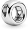 PANDORA Moments Buchstabe O - wendbares Alphabet-Charm aus Sterling-Silber mit geprägten Herzen und Perlen an der Rückseite - kompatibel mit Armbändern aus der PANDORA Moments Kollektion
