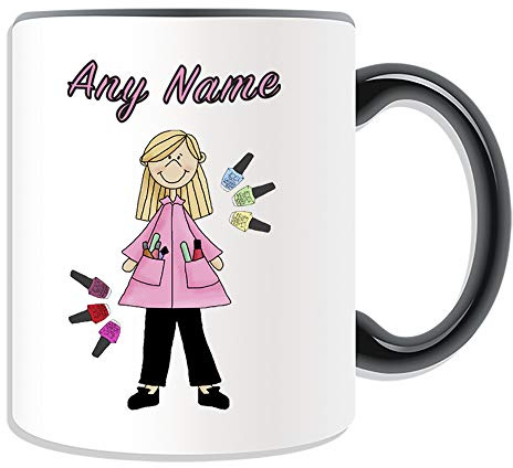 Personalised Gift - Nail Technician Mug (Occupation Design Colour) Any Name Message Unique - Job Manicurist Beauty Salon Client Hand Care Consultant