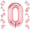 Gremode Rose Gold 0 Balloons,40 Inch Birthday Foil Balloon Party Decorations Supplies Helium Mylar Digital Balloons (Rose Gold Number 0)
