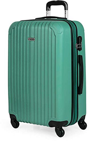 ITACA - Maleta Mediana con 4 Ruedas Giratorias para Viajes Largos Tipo Trolley Ideal como Maletas de Viaje Grandes 23 Kilos y Maleta Viaje Mediana Resistentes, Verde Menta