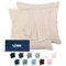 Dreamzie Taie Oreiller 65x65 Lot de 2 en Microfibre Certifiée Oeko-Tex - Housse Coussin Douce Et Brossée, Toucher Peau de Pêche - Beige