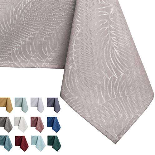AmeliaHome Tischdecke oval 140x200 cm Tischtuch Tafeldecke Fleckschutz Lotuseffekt Abwaschbar Wasserabweisend Ornament Gaia puderrosa