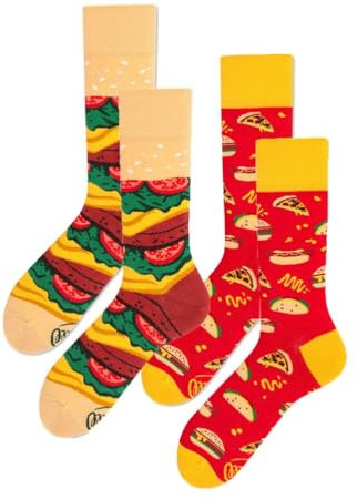 Many Mornings Unisex Fast Foot Mismatched Socken, Multi-Color, 43-46