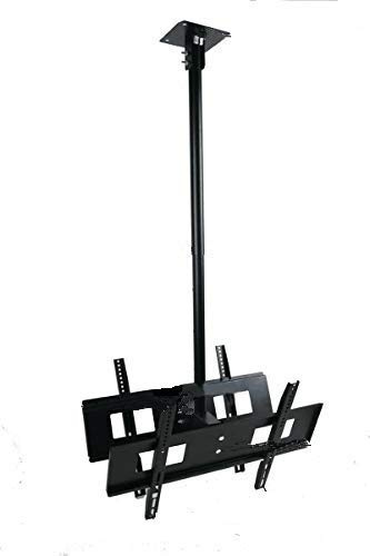 Support plafond double écran LED LCD 30-65 levage libre 90-130 cm pivotant à 360° max. VESA 45 x 67 cm Double support TV