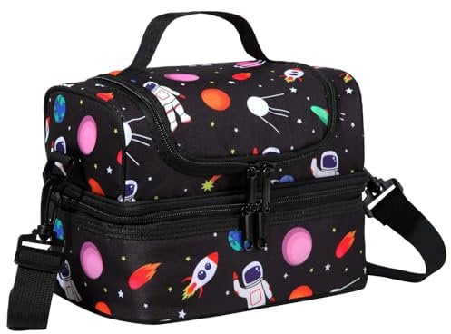 Chase Chic Lunch Bag for Boys, Lightweight Insulated Lunch Boxes Bag for Toddler Kids, Waterproof Cooler Bag in Dual Compartment Leak-Proof Lunch Organizer for School Picnic