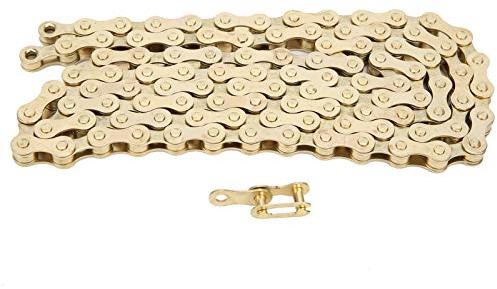 SUNGOOYUE VGEBY Fahrradkette, 116 Glieder Fahrradkette Universal 6/7/8 Speed Hochfeste Mountainbike Umwerferkette(Gold)
