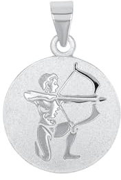 Amor Motivanhänger 925 Sterling Silber Unisex Damen Herren Anhänger, Silber, Schütze, Kommt in Schmuck Geschenk Box, 2028055