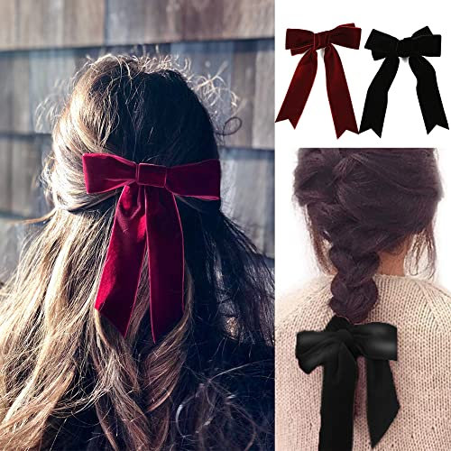Lazos Pelo Grandes Mujer Niña Pinza de Satén Terciopelo Horquillas Bowknot Pasadores Accesorios para el Cabello para Chicas